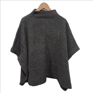 Wilfred Touraine Wool Charcoal Gray Poncho